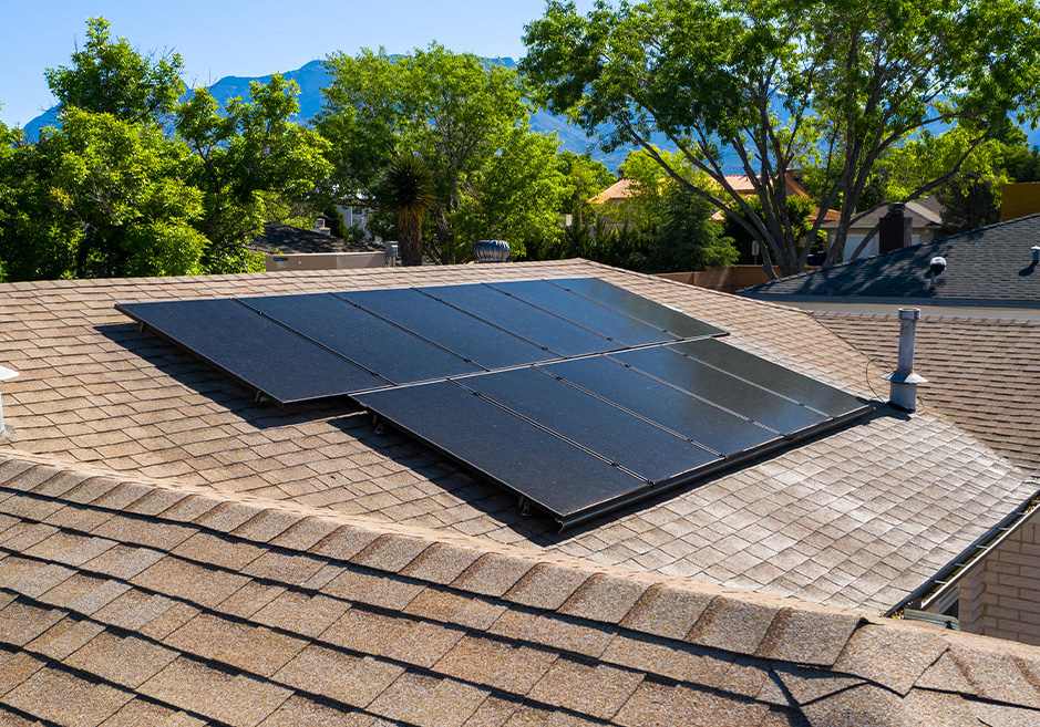Solar installation with mountain backdrop